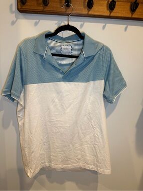 Cactus Men's Light Blue and White Two-Tone Polo